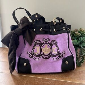 New Purple Juicy Couture Purse Daydreamer Tote Bag Terry Cloth Vintage Style Y2K
